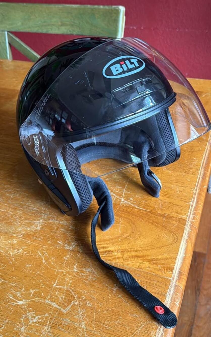 BiLT Roadster Motorcycle Helmet Open Face With Visor large Black
